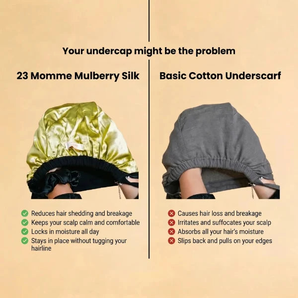 Mulberry Silk Hijab Undercap 23 Momme - Anti-Shedding & Non-Slip
