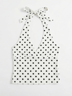 LYOVA I Polka Top z dekoltem w serek